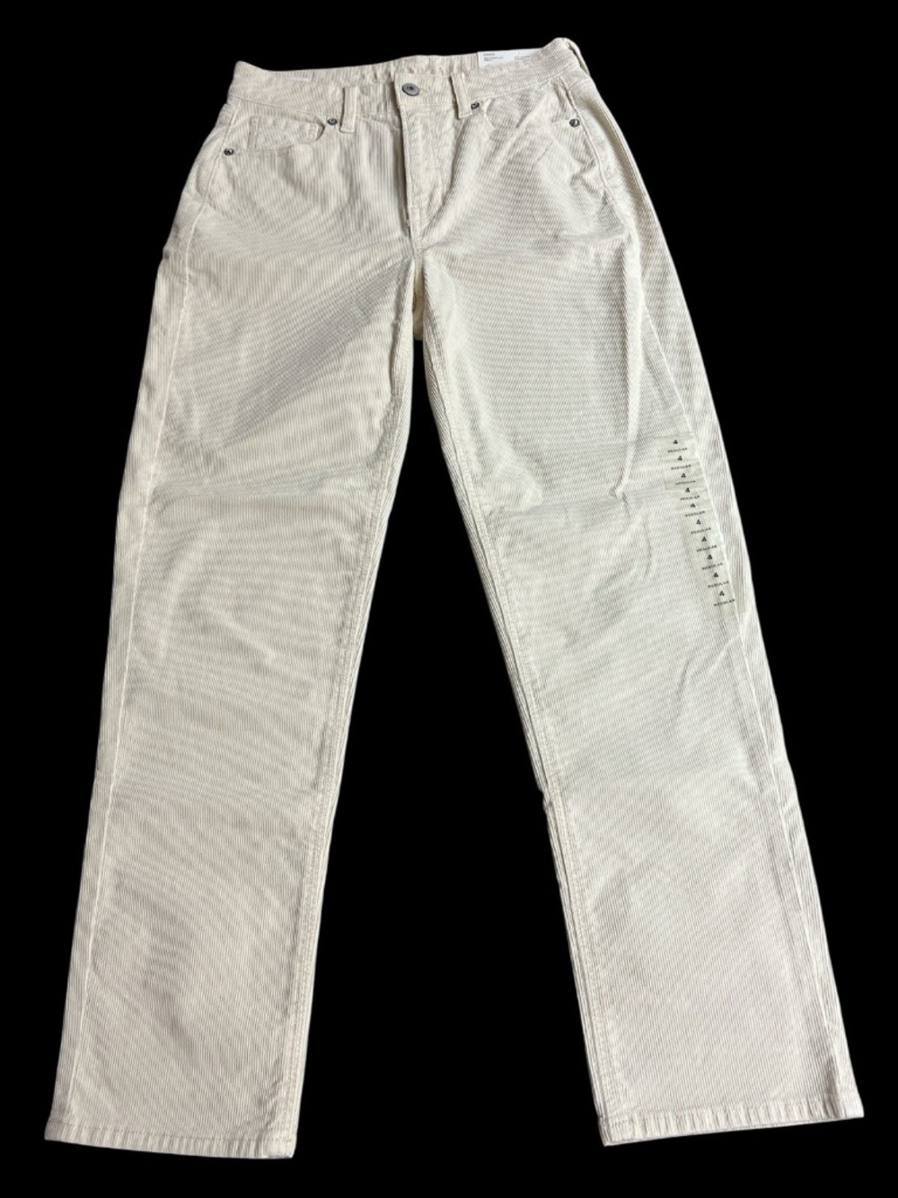 American Eagle Women’s Mom Straight Jean Stretch High Rise Cream Sz 4 Reg